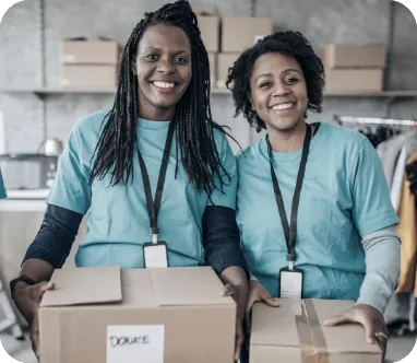 Volunteers helping their community